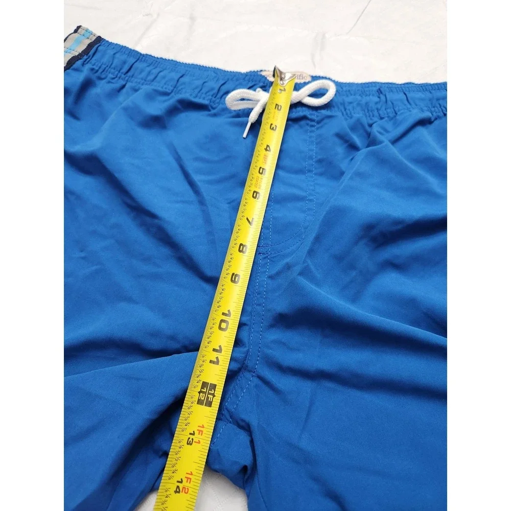 Ocean‎ Pacific Swim Shorts Mens XL Blue Side Stripe Lined Drawstring Trunks